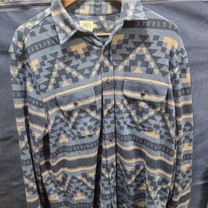 Faherty Blue and Tan Patterned Shirt